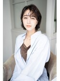 大人可愛いゆるっと黒髪ニュアンスボブパーマ・・・HINATA