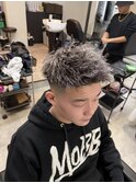 メンズパーマホワイトメッシュツイストジェットモヒカン