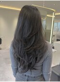 桑名ロングレイヤーカットハッシュカット透明感カラー髪質改善