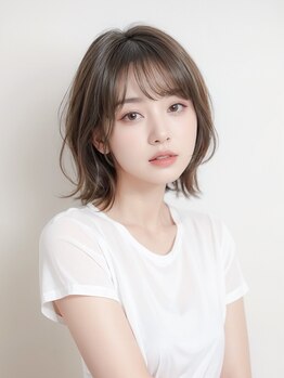 アージアム バイ アイリコ たまプラーザ(arseum by IRICO)の写真/巻いても結んでも可愛い顔周りカット♪骨格に合わせた似合わせ技術で圧倒的小顔ヘアへ！［たまプラーザ］