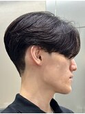 毛流れセンターパートニュアンスパーマカルマヘアメンズパーマ