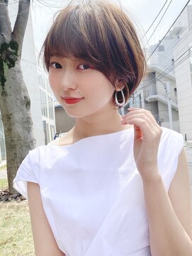 アンド ストーリーズ(&STORIES) 大人可愛い耳掛けマッシュショートボブアッシュブラウン小林