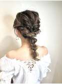 卒業式　成人式　結婚式　ヘアセット　アレンジ　編み込み☆