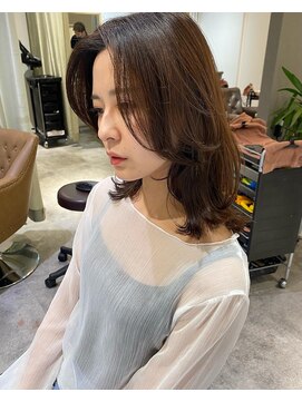 アンス 大阪梅田(ANs.) 20代30代ナチュラルくびれボブ毛先パーマ肩ラインモテ髪