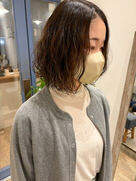メルト 吉祥寺(melt) 【宮本】ナチュラルボブ大人可愛いくるくるパーマ無造作くせ毛風