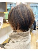 ふんわりショート 丸みシルエット 前下がりボブ ショートボブ