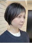 絶壁解消/ひし形/くびれ/大人ショートボブ/60代50代40代