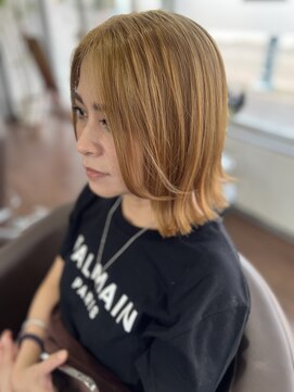 スタイル 大竹(STYLE) ブランドベージュ＋外ハネ切りっぱなしボブ