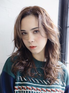 ニュイ(NUIT) ミルクティーベージュダブルカラーケアミディアムボブパーマ