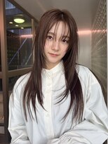 くびれヘア/顔周り/韓国/レイヤーカット/黒髪/ミディアム/銀座