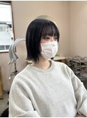 切りっぱなし×顔まわりレイヤー