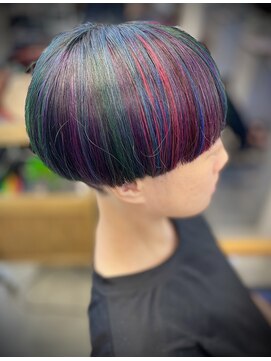 キャラ シャローネ 池袋(Chara Chalone) ハイトーンマッシュショートハイライトカラー個性派ちゃん