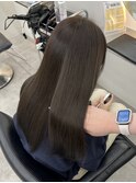 赤みを抑えたオリーブブラウン暗めでも透明感と艶@20代30代