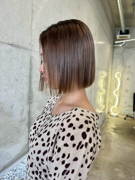 ロマーリ 岡山店(LOMARLIE) 透明感カラーボブ20代30代40代ブリーチミルクティーベージュ