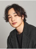 毛流れハンサムショートセンターパートメンズ黒髪爽やか