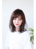 透明感◎クールカジュアル外ハネミディ♪アースカラー