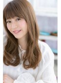 縦ラインで小顔★クリアカラー無造作パーマb