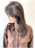 【FOLK】透ける透明感カラー♪アッシュベージュセミロング☆