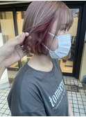 【永井優衣】ピンクベージュインナーカラー