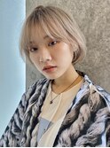 大人ボブ/外ハネボブ/ブリーチカラー/小顔カット/髪質改善[登戸]