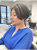 【ハイライト】刈り上げショート/ハンサムショート /白髪ぼかし