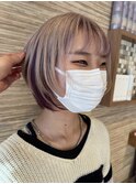 『felette』ホワイトベージュ×パープルピンク デザインカラー