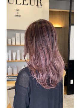 クルール(COULEUR) 韓国レイヤーカット　流行中ワインレッド