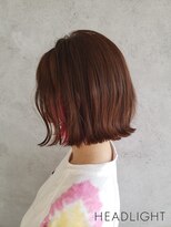 アーサス ヘアー デザイン 国立店(Ursus hair Design by HEADLIGHT) 外ハネボブ×ピンクイヤリングカラー