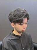 ビジネスツーブロックショート ニュアンスパーマ アップバング