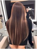 ハイライトエクステ[ネビージュ/黒髪/小顔/新宿]