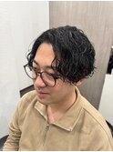 ベリーショート/ダークアッシュ/ニュアンスパーマ/韓国マッシュ