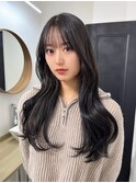 三重グレージュピンクベージュカラー顔まわり韓国レイヤーカット