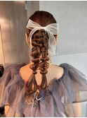 【ダブルポニーテール】結婚式/二次会/同窓会/銀座/有楽町/ヘア