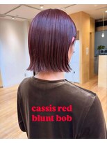 クラフト ヘア デザイン(CRAFT HAIR DESIGN)&nbsp;【CRAFT渡邉】イルミナカシスレッド　/ 外ハネミニボブ