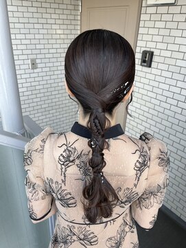 ソノ(sono) タイトアレンジ タイトポニー 編みおろし タイトヘア 参列ヘア