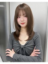 サンド 名古屋(sand)&nbsp;ホワイトグレージュミニウルフデジタルパーマチェリーブラウン