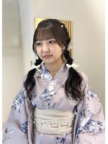ムーン バイ ケンジ(moon by KENJE)&nbsp;【Nanaka】写真映え浴衣ヘア/編み下ろしツインテール