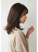 セミロングローレイヤー30代40代50代ゆる巻き髪質改善