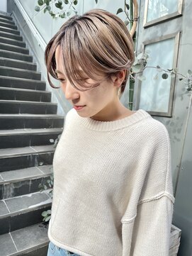 ヌード(NUDE) NUDEハイトーンダブルカラー ハンサムショート大人ショートボブ