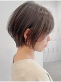 say.ショートボブひし形ショートローズブラウン暗めカラー