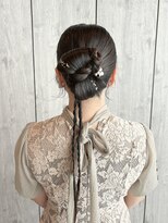 ヘアーリゾートノーブル(Hair Resort Noble) 【お呼ばれリボンアレンジ】ヘアアレンジ/結婚式/タイトヘア姫路