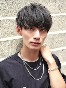 エイド 本店(aid) ナチュラルマッシュパーマメンズショート刈り上げツーブロック