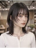 上田/レイヤーボブウルフカット顔周りレイヤーハッシュカット
