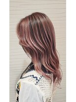 ヘアメイク アリエス 岩切店(HAIR MAKE aries) ピンクバレイヤージュ 仙台/バレイヤージュカラー/ピンクカラー