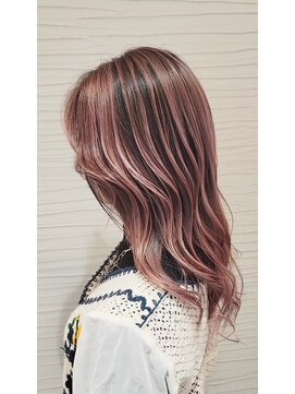 ヘアメイク アリエス 岩切店(HAIR MAKE aries) ピンクバレイヤージュ 仙台/バレイヤージュカラー/ピンクカラー