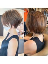 バンプ ギンザ(BUMP GINZA) 30代、40代/丸みくびれショートボブ×白髪染めハイライト/大宮