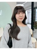 韓国ヘア レイヤーカット くびれ アッシュカラー【天神大名】