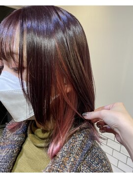 ノック(knock) レッド×ピンクインナーカラー