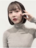 切りっぱなしボブ　タッセルボブ　ボブカット　髪質改善カラー