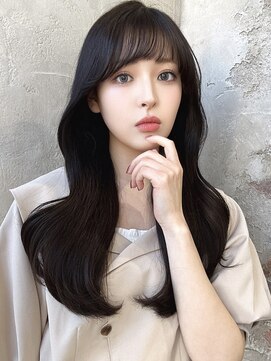 エインアンリー 明治神宮前(AIN.ANLY.) ブルーカラー透明感カラー姫カットレイヤーロングパーマ